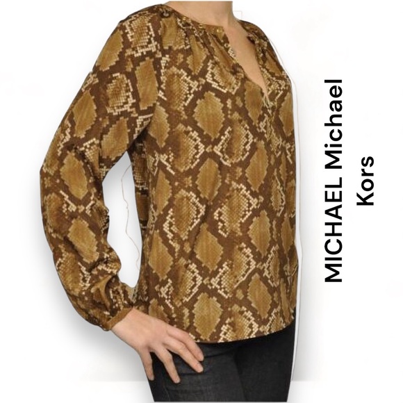 Michael Michael KORS | Basics Python Print Blouse NWOT - Picture 2 of 13